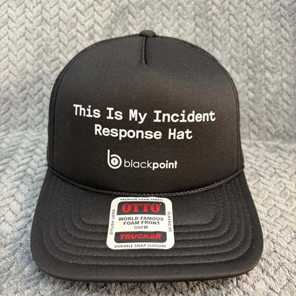 Otto Blackpoint Incident Response Hat Black Foam Trucker Snapback Cap 3932-1